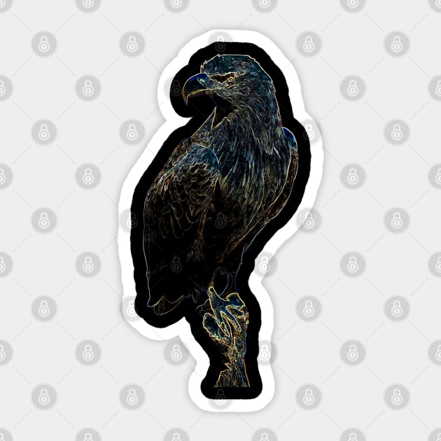 Eagle colored Sticker by hottehue